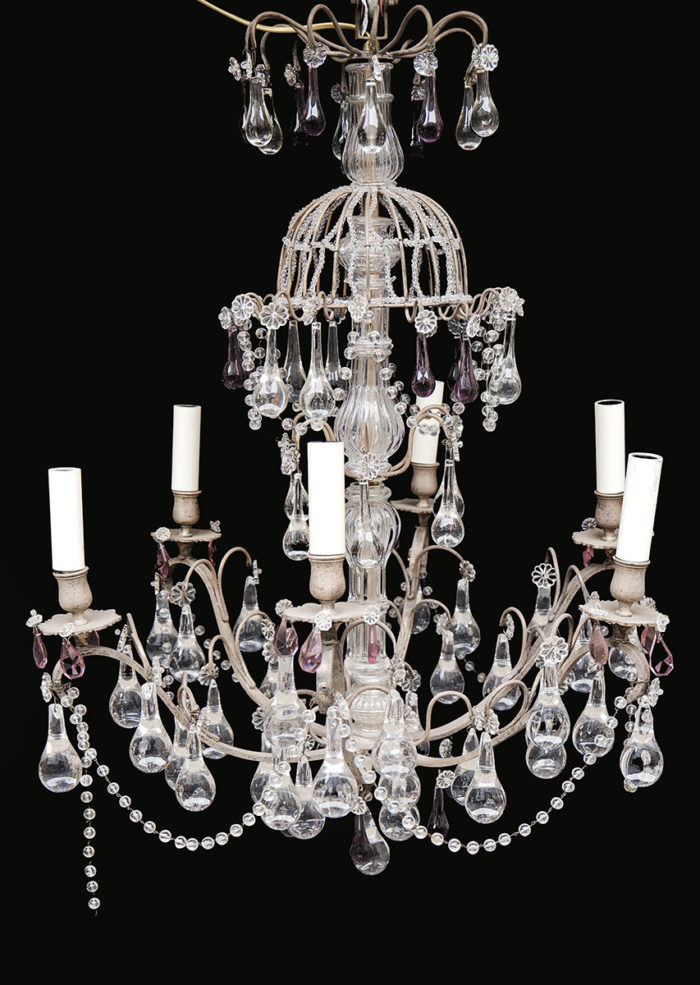 Lustre en laiton et à pampilles